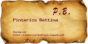 Pinterics Bettina névjegykártya