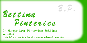 bettina pinterics business card